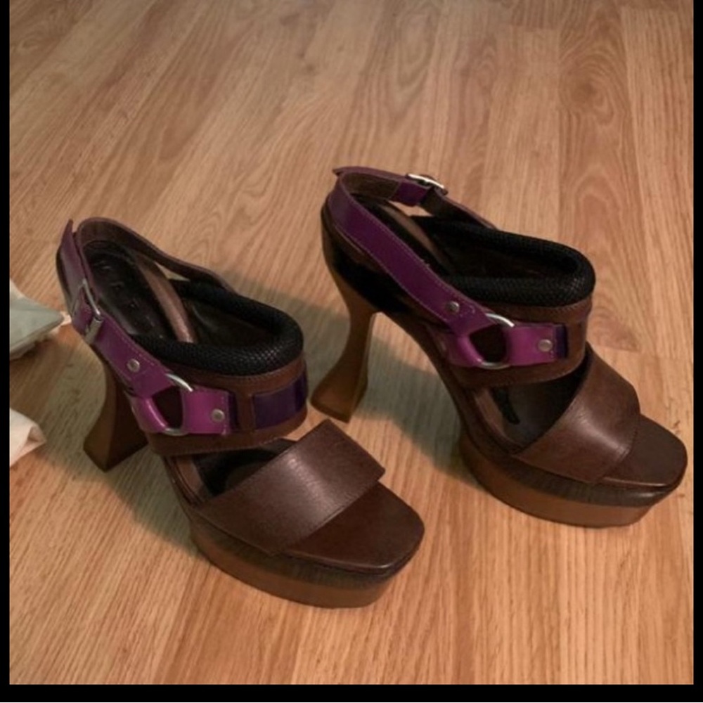 MARNI wooden platform heels
